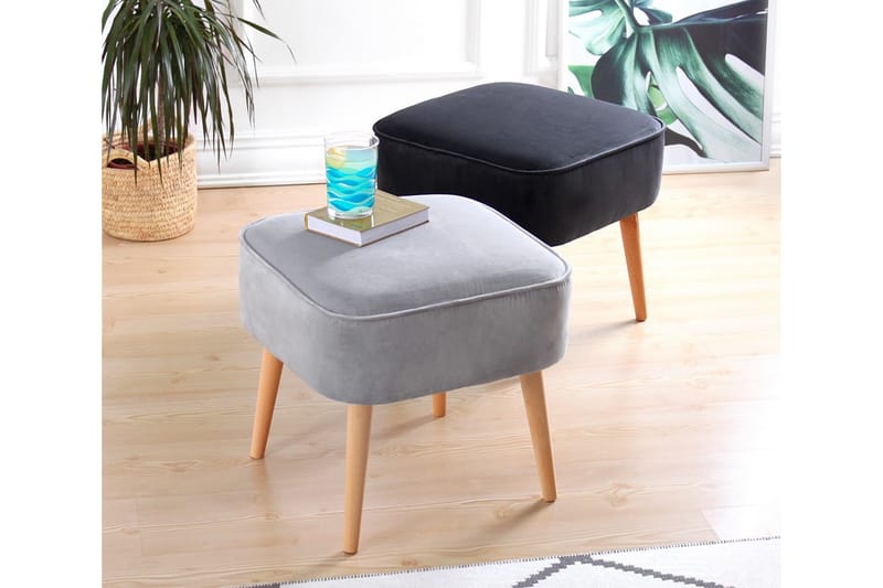 Anaro Sækkestol 45 cm Rektangulær - Lysegrå - Møbler - Stole & lænestole - Taburet & skammel - Ottoman