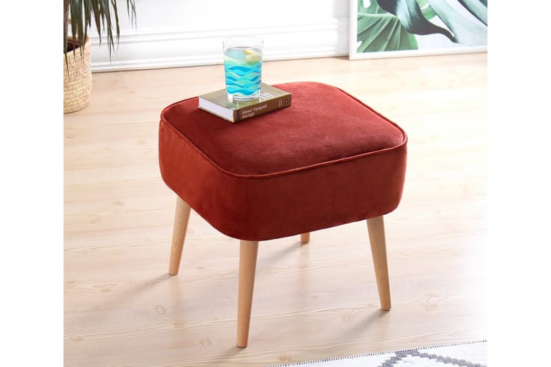 Anaro Sækkestol 45 cm Rektangulær - Rød - Møbler - Stole & lænestole - Taburet & skammel - Ottoman