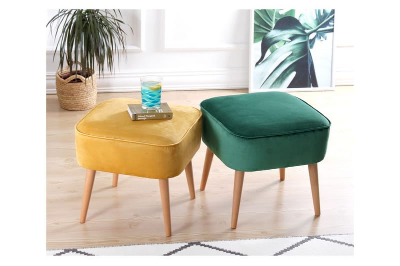 Anaro Sækkestol 45 cm Rektangulær - Grøn - Møbler - Stole & lænestole - Taburet & skammel - Ottoman