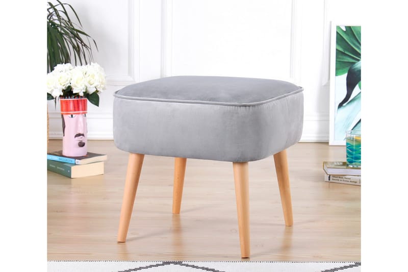 Anaro Sækkestol 45 cm Rektangulær - Lysegrå - Møbler - Stole & lænestole - Taburet & skammel - Ottoman