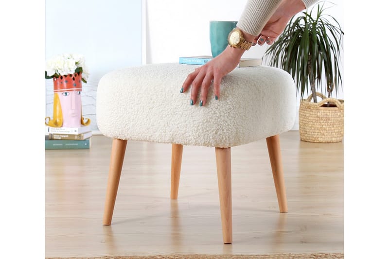 Anaro Sækkestol 45 cm Rektangulær - Hvid - Møbler - Stole & lænestole - Taburet & skammel - Ottoman