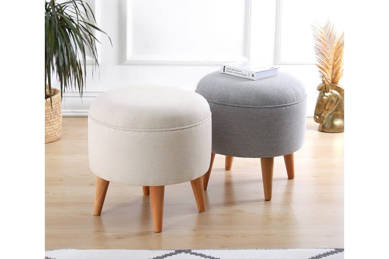 Anaro Sækkestol Rund - Beige - Møbler - Stole & lænestole - Taburet & skammel - Ottoman