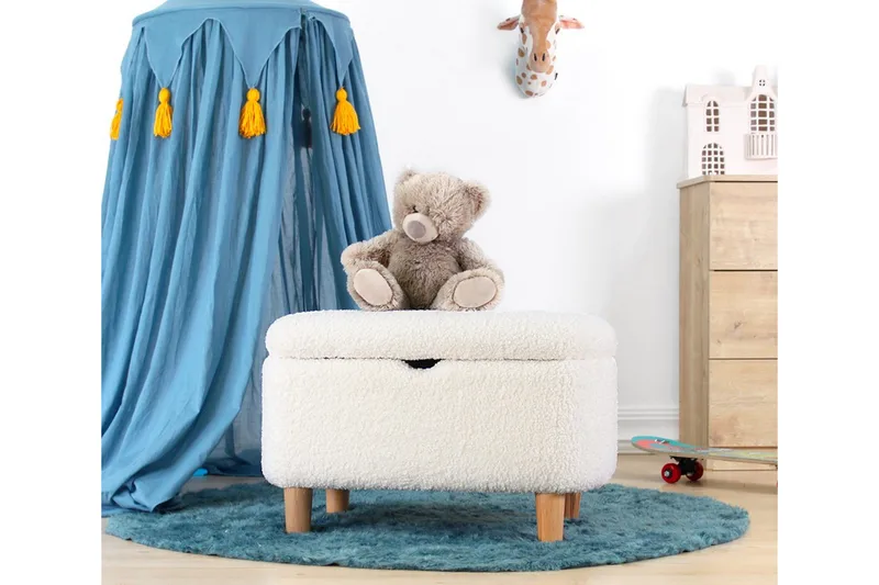 Anaro Puf 61 cm Rektangulært - Hvid - Møbler - Stole & lænestole - Taburet & skammel - Ottoman