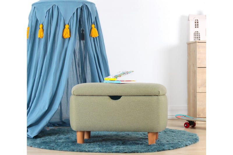 Anaro Puf 61 cm Rektangulært - Grøn - Møbler - Stole & lænestole - Taburet & skammel - Ottoman - Ottoman & siddepuf med opbevaring