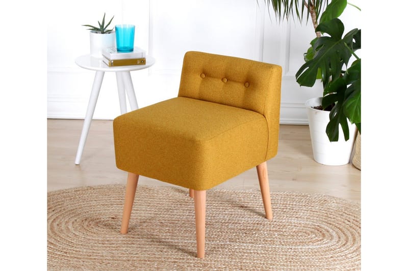 Anaro Sækkestol 43 cm Rektangulær - Gul - Møbler - Stole & lænestole - Taburet & skammel - Ottoman