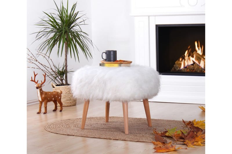 Baddeck Siddepuf 50 cm - Hvid - Møbler - Stole & lænestole - Taburet & skammel - Ottoman