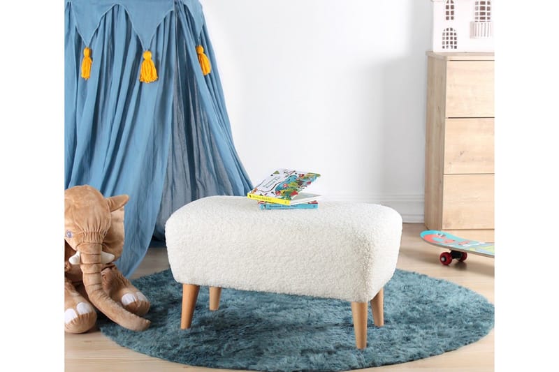 Anaro Puf 61 cm Rektangulært - Hvid - Møbler - Stole & lænestole - Taburet & skammel - Ottoman