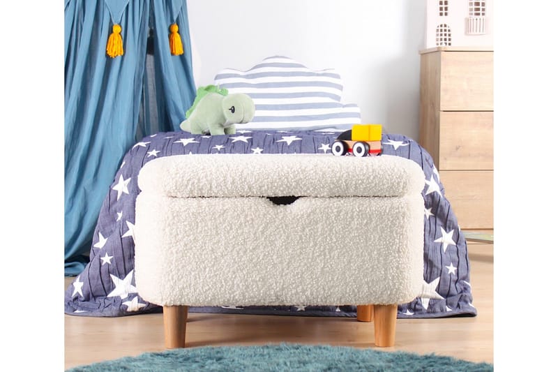 Anaro Puf 61 cm Rektangulært - Hvid - Møbler - Stole & lænestole - Taburet & skammel - Ottoman