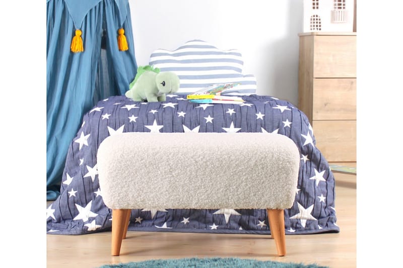 Anaro Puf 61 cm Rektangulært - Hvid - Møbler - Stole & lænestole - Taburet & skammel - Ottoman