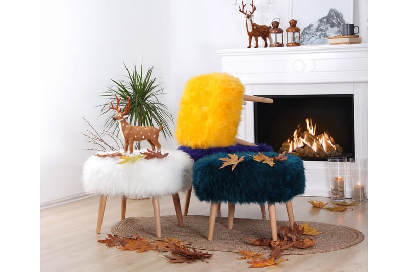 Baddeck Siddepuf 50 cm - Hvid - Møbler - Stole & lænestole - Taburet & skammel - Ottoman