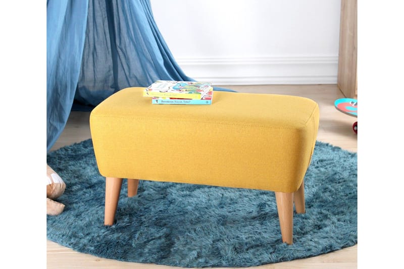 Anaro Puf 61 cm Rektangulært - Gul - Møbler - Stole & lænestole - Taburet & skammel - Ottoman