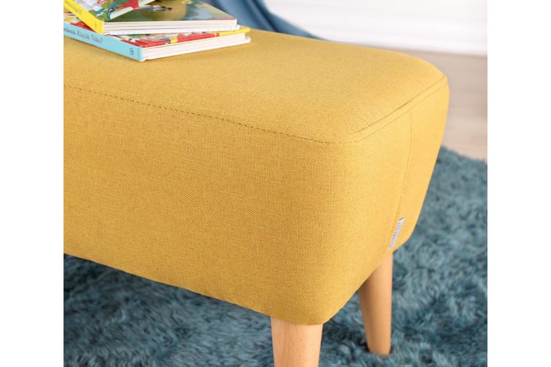 Anaro Puf 61 cm Rektangulært - Gul - Møbler - Stole & lænestole - Taburet & skammel - Ottoman