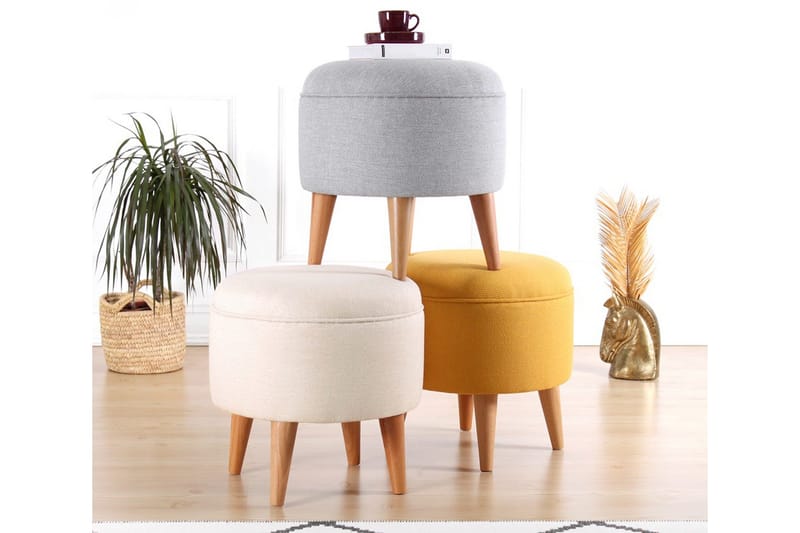 Anaro Sækkestol Rund - Gul - Møbler - Stole & lænestole - Taburet & skammel - Ottoman