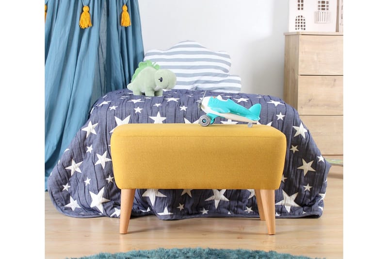Anaro Puf 61 cm Rektangulært - Gul - Møbler - Stole & lænestole - Taburet & skammel - Ottoman