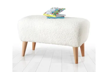 Anaro Puf 61 cm Rektangulært - Hvid - Møbler - Stole & lænestole - Taburet & skammel - Ottoman