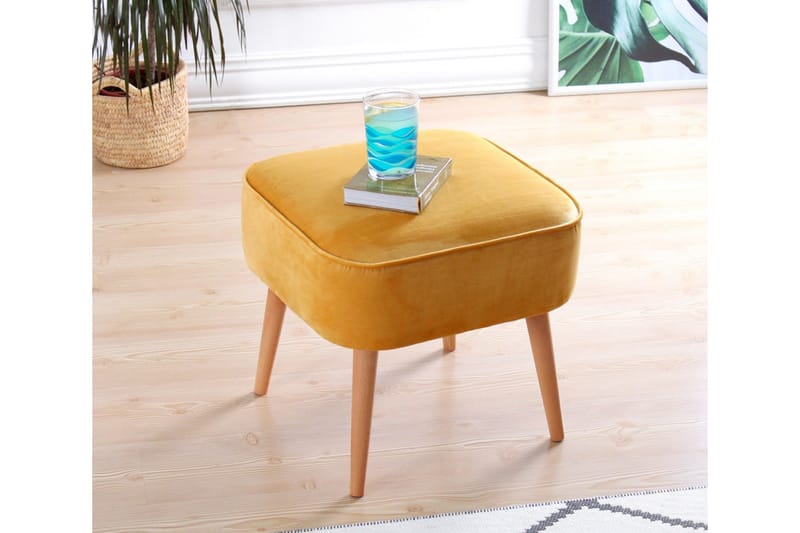 Anaro Sækkestol 45 cm Rektangulær - Gul - Møbler - Stole & lænestole - Taburet & skammel - Ottoman