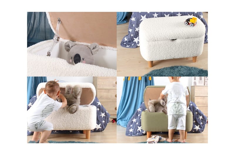 Anaro Puf 61 cm Rektangulært - Gul - Møbler - Stole & lænestole - Taburet & skammel - Ottoman - Ottoman & siddepuf med opbevaring