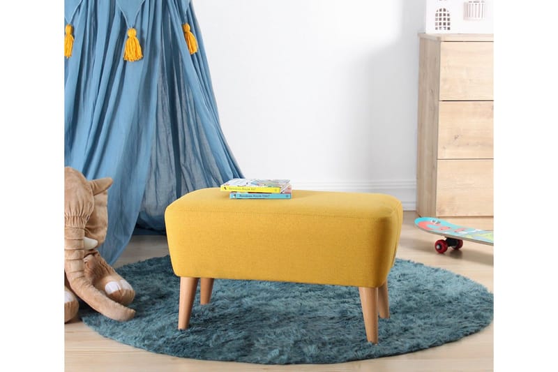 Anaro Puf 61 cm Rektangulært - Gul - Møbler - Stole & lænestole - Taburet & skammel - Ottoman