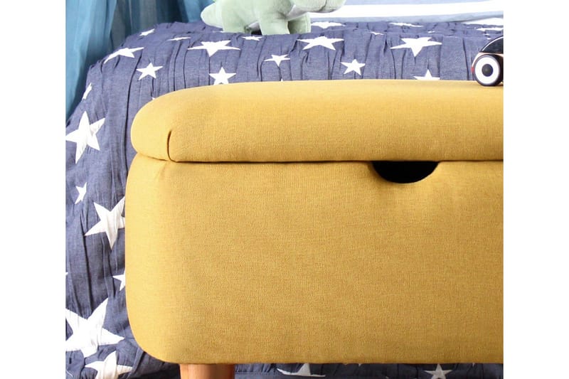 Anaro Puf 61 cm Rektangulært - Gul - Møbler - Stole & lænestole - Taburet & skammel - Ottoman - Ottoman & siddepuf med opbevaring