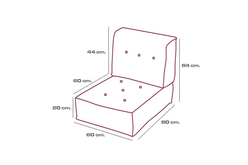 1-sædet sofa Wenarport Antracit - Antracit - Møbler - Stole & lænestole - Taburet & skammel - Ottoman