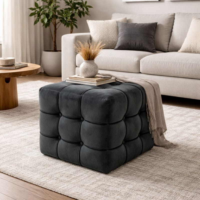 Ameias Sækkepuf 42 cm - Grå - Møbler - Stole & lænestole - Taburet & skammel - Ottoman