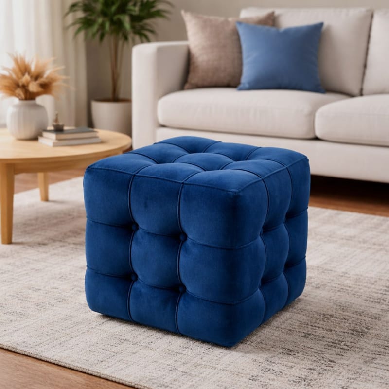 Ameias Sækkepuf 42 cm - Marineblå - Møbler - Stole & lænestole - Taburet & skammel - Ottoman