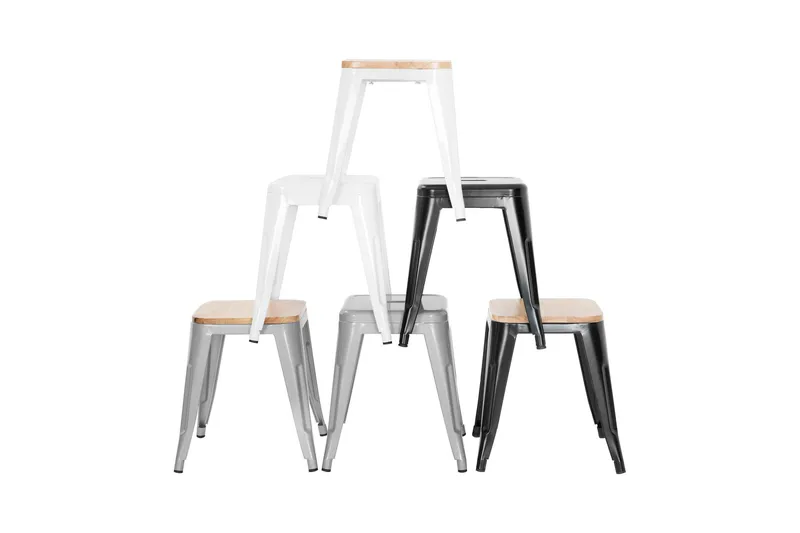 Amparo Puf - Grå/Træsits - Møbler - Stole & lænestole - Taburet & skammel