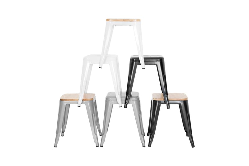 Amparo Puf - Grå/Træsits - Møbler - Stole & lænestole - Taburet & skammel