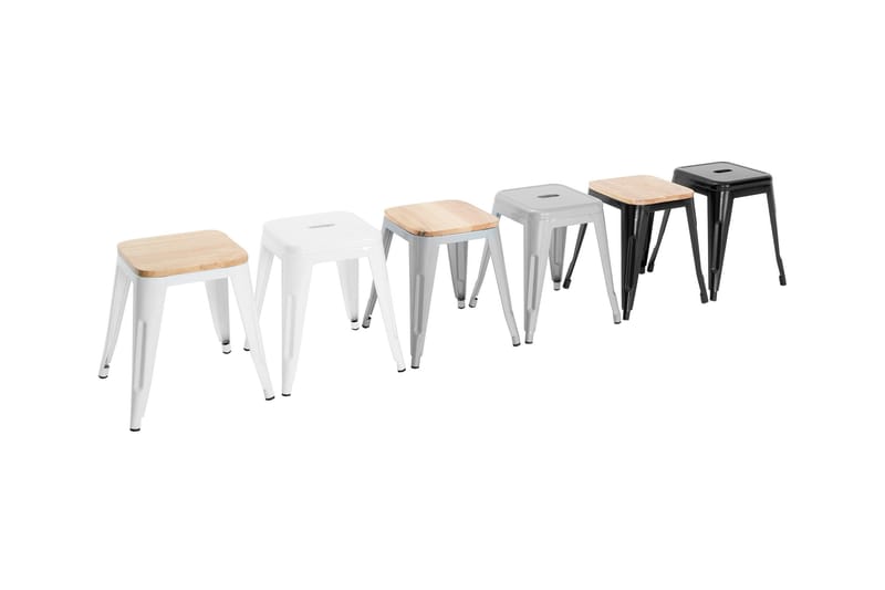 Amparo Puf - Grå/Træsits - Møbler - Stole & lænestole - Taburet & skammel