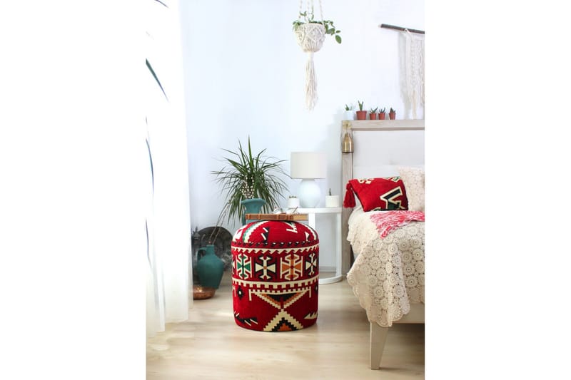 Amsterdam Siddepuf 40 cm - Rød/Sort - Møbler - Stole & lænestole - Taburet & skammel - Ottoman