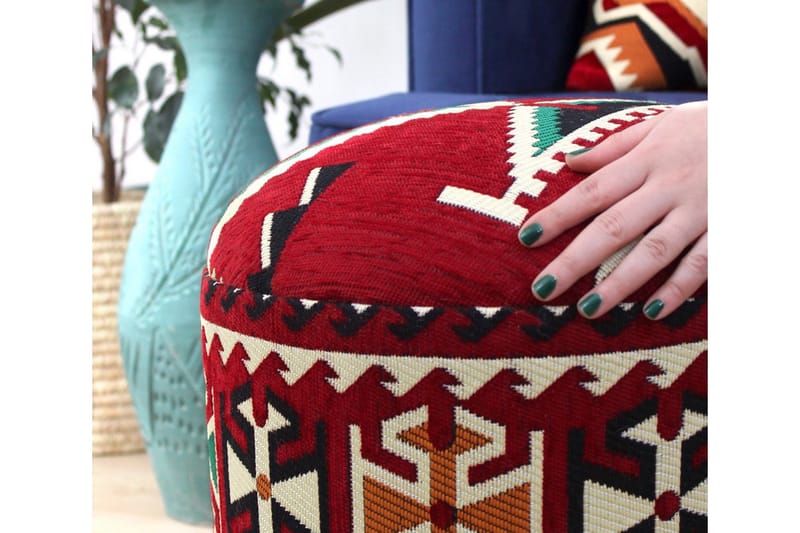 Amsterdam Siddepuf 40 cm - Rød/Sort - Møbler - Stole & lænestole - Taburet & skammel - Ottoman