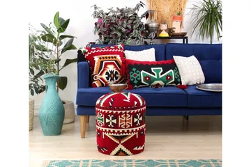 Amsterdam Siddepuf 40 cm - Rød/Sort - Møbler - Stole & lænestole - Taburet & skammel - Ottoman