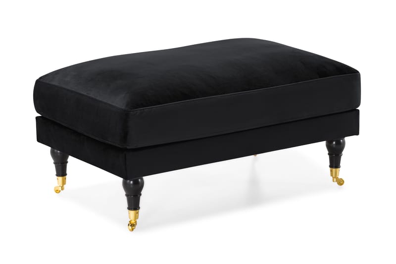 Andrew Puf Velour, Sort/Messing