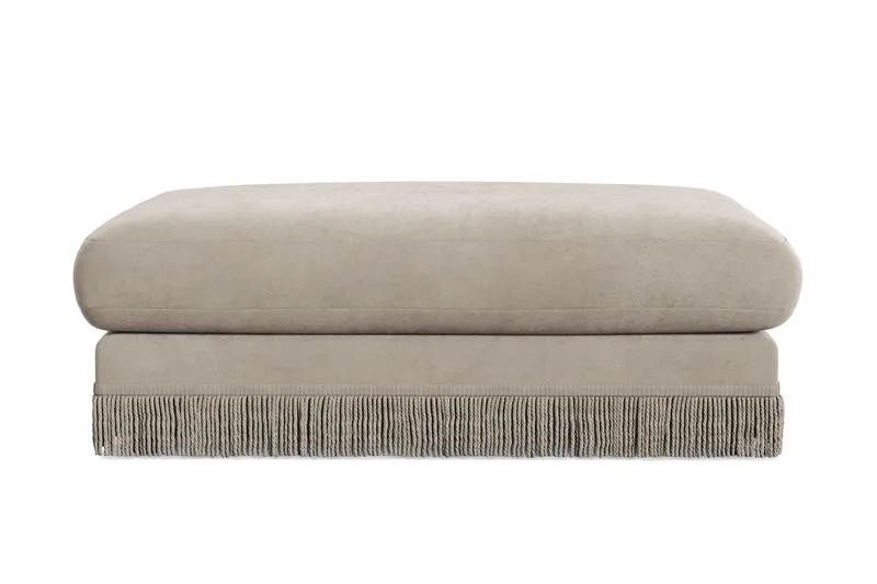 Arken Lyx Rektangulær Fodskammel i fløjl, Beige