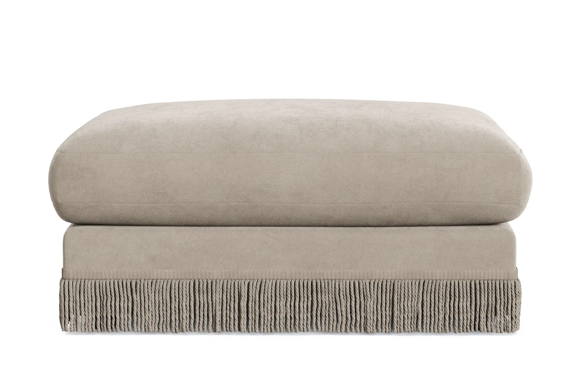 Andrarum Arken Lyx Rektangulær Fodskammel i fløjl Beige - Møbler | Trademax