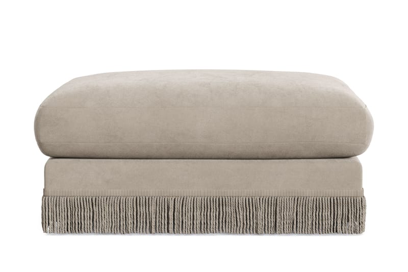 Arken Lyx Rektangulær Fodskammel i fløjl, Beige