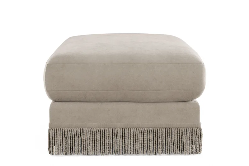 Arken Lyx Rektangulær Fodskammel i fløjl - Beige - Møbler - Stole & lænestole - Taburet & skammel - Puf