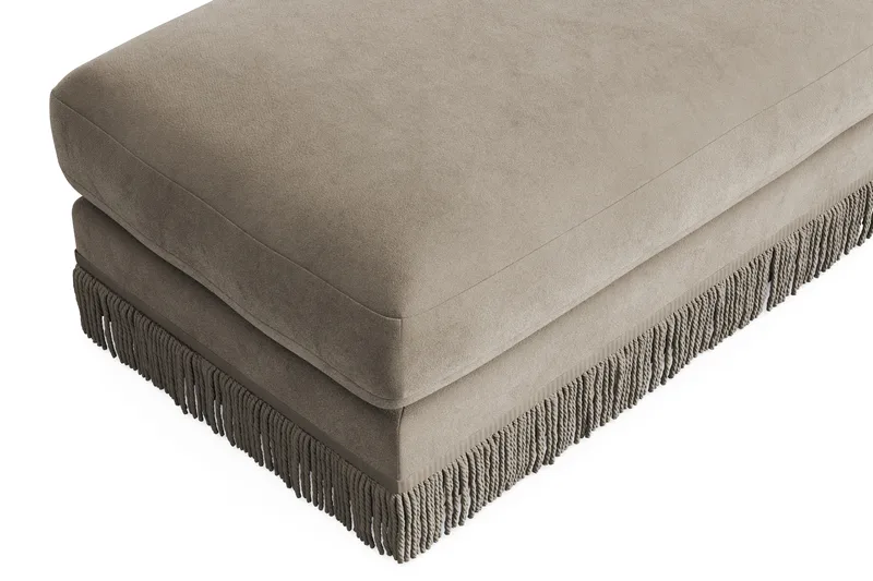 Arken Lyx Rektangulær Fodskammel i fløjl - Beige - Møbler - Stole & lænestole - Taburet & skammel - Puf