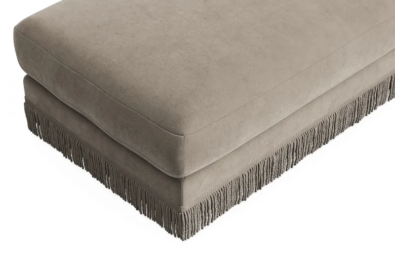 Arken Lyx Rektangulær Fodskammel i fløjl - Beige - Møbler - Stole & lænestole - Taburet & skammel - Puf