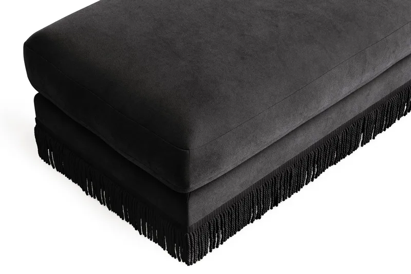 Arken Lyx Rektangulær Fodskammel i fløjl - Mørkegrå - Møbler - Stole & lænestole - Taburet & skammel - Puf