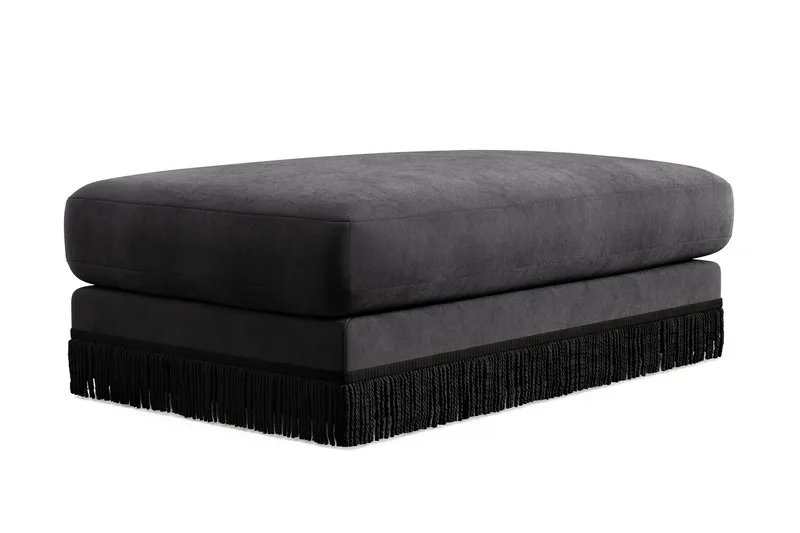 Arken Lyx Rektangulær Fodskammel i fløjl - Mørkegrå - Møbler - Stole & lænestole - Taburet & skammel - Puf