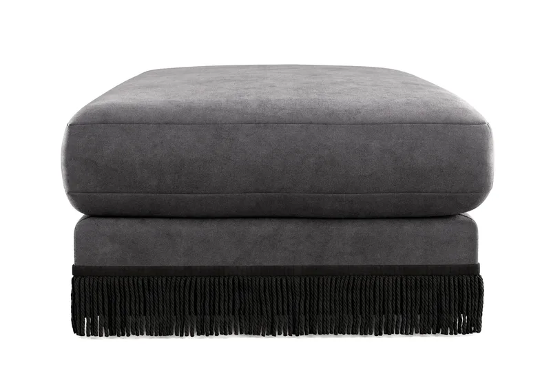 Arken Lyx Rektangulær Fodskammel i fløjl - Mørkegrå - Møbler - Stole & lænestole - Taburet & skammel - Puf