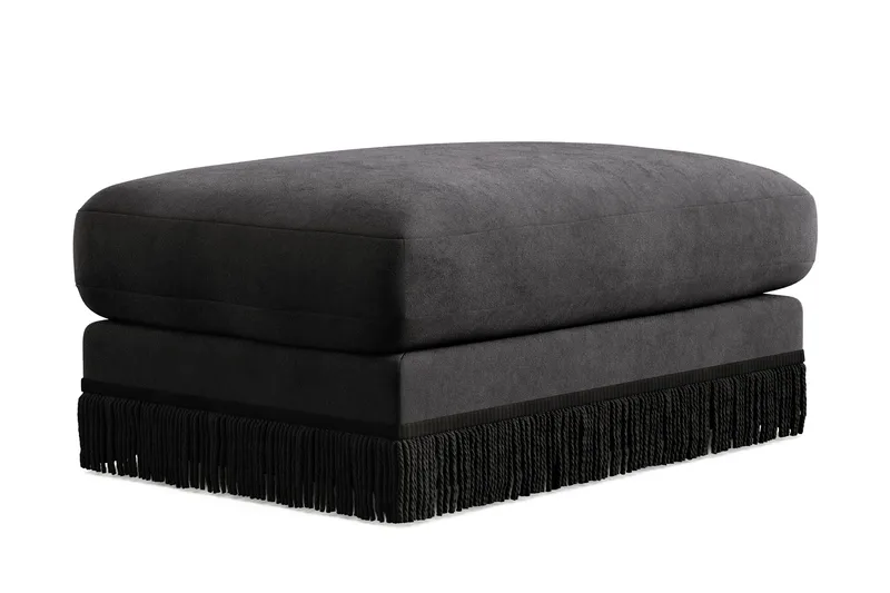 Arken Lyx Rektangulær Fodskammel i fløjl - Mørkegrå - Møbler - Stole & lænestole - Taburet & skammel - Puf