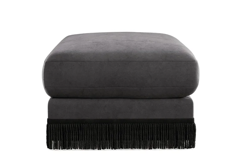 Arken Lyx Rektangulær Fodskammel i fløjl - Mørkegrå - Møbler - Stole & lænestole - Taburet & skammel - Puf