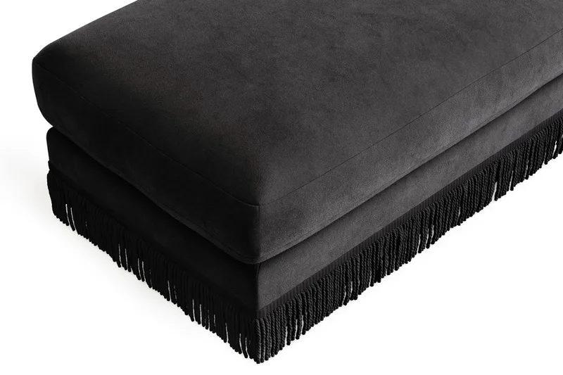 Arken Lyx Rektangulær Fodskammel i fløjl - Mørkegrå - Møbler - Stole & lænestole - Taburet & skammel - Puf