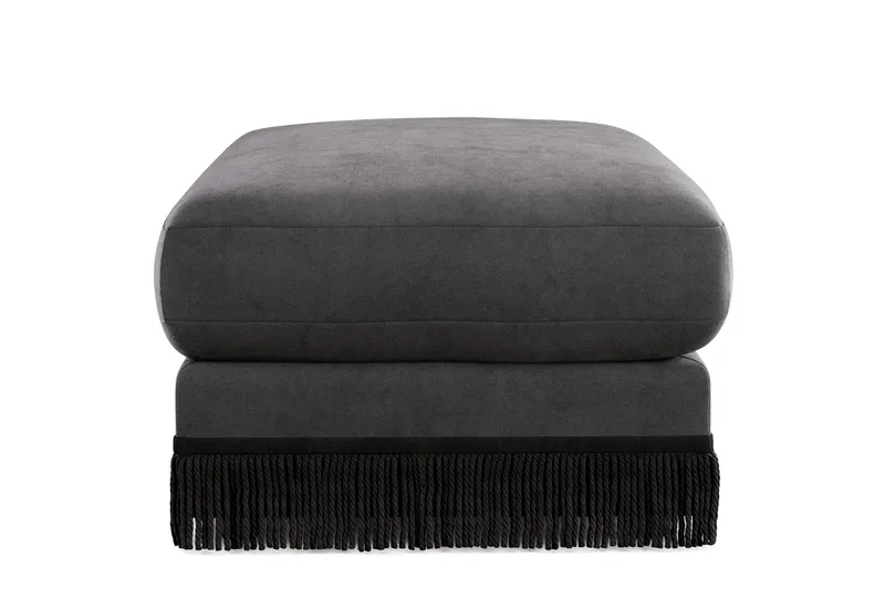 Arken Lyx Rektangulær Fodskammel i fløjl - Mørkegrå - Møbler - Stole & lænestole - Taburet & skammel - Puf