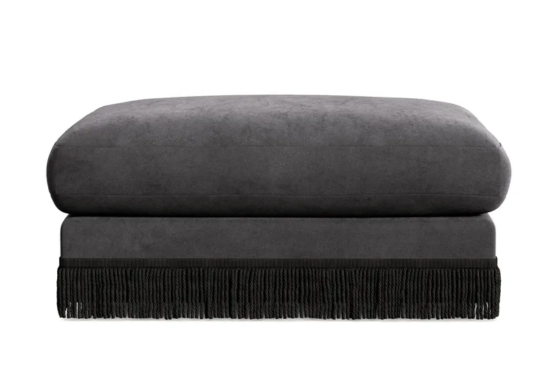 Arken Lyx Rektangulær Fodskammel i fløjl - Mørkegrå - Møbler - Stole & lænestole - Taburet & skammel - Puf