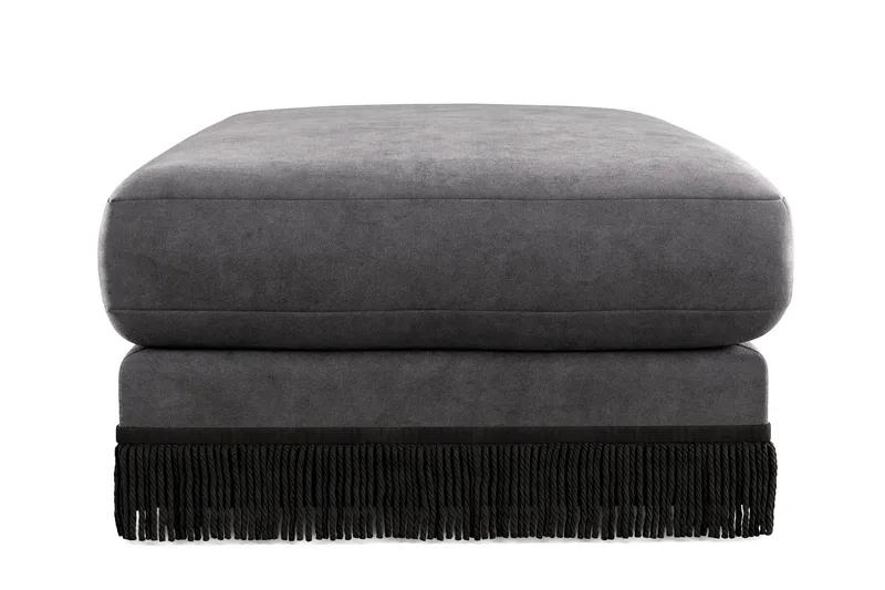 Arken Lyx Rektangulær Fodskammel i fløjl - Mørkegrå - Møbler - Stole & lænestole - Taburet & skammel - Puf