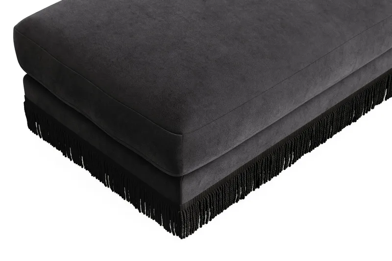Arken Lyx Rektangulær Fodskammel i fløjl - Mørkegrå - Møbler - Stole & lænestole - Taburet & skammel - Puf