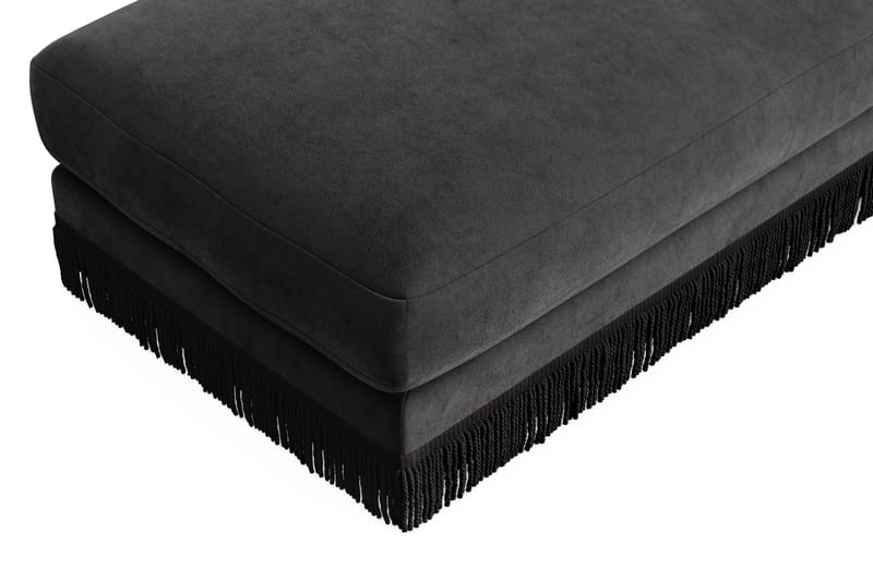 Arken Lyx Rektangulær Fodskammel i fløjl - Mørkegrå - Møbler - Stole & lænestole - Taburet & skammel - Puf
